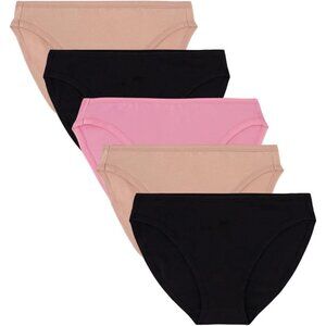 Women's Organic Cotton Bikini Panties 5-Pack Breathable Comfortable Underwear